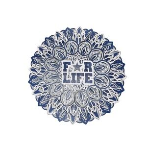 Blue and White Mandala Wall Art